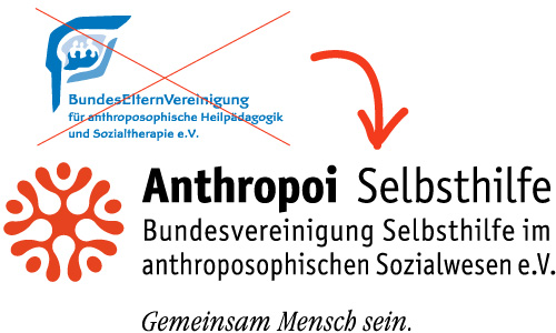 Logos: aus BEV wird Anthropoi Selbsthilfe