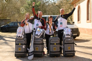 Gruppenfoto der Special-Olympics-Athleten, auf dem Richthof zurückgekehrt.
