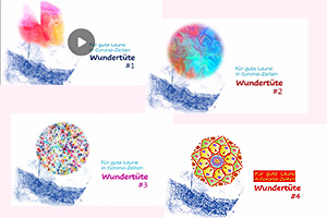 Collage aus den vier Startbildern der Wundertüten-Videos